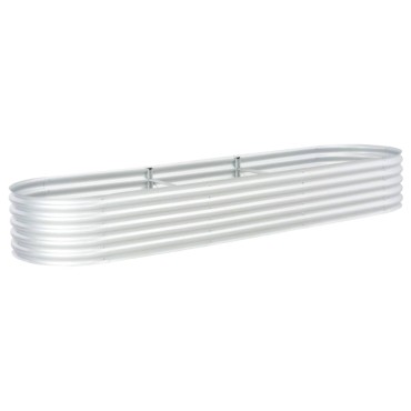 vidaXL Ζαρντινιέρα Υπερυψωμένη Ασημί 320x80x44 εκ. Γαλβανισμ. Χάλυβας