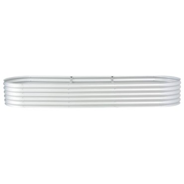 vidaXL Ζαρντινιέρα Υπερυψωμένη Ασημί 320x80x44 εκ. Γαλβανισμ. Χάλυβας