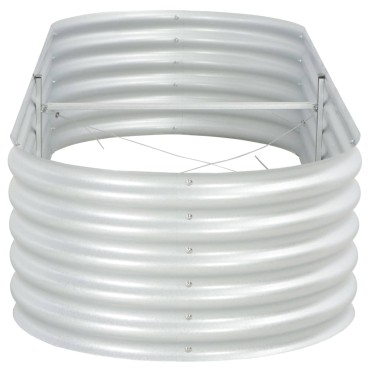 vidaXL Ζαρντινιέρα Υπερυψωμένη Ασημί 240x80x44 εκ. Γαλβανισμ. Χάλυβας