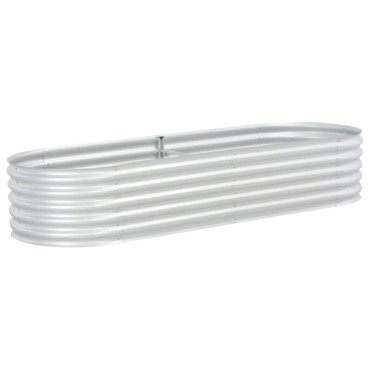 vidaXL Ζαρντινιέρα Υπερυψωμένη Ασημί 240x80x44 εκ. Γαλβανισμ. Χάλυβας