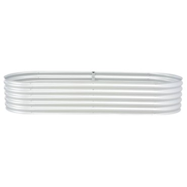 vidaXL Ζαρντινιέρα Υπερυψωμένη Ασημί 240x80x44 εκ. Γαλβανισμ. Χάλυβας