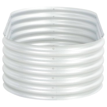 vidaXL Ζαρντινιέρα Υπερυψωμένη Ασημί 160x80x44 εκ. Γαλβανισμ. Χάλυβας