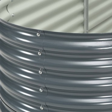 vidaXL Ζαρντινιέρα Υπερυψωμένη Γκρι 400x80x81 εκ. Γαλβανισμ. Χάλυβας