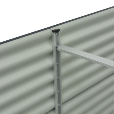 vidaXL Ζαρντινιέρα Υπερυψωμένη Γκρι 320x80x81 εκ. Γαλβανισμ. Χάλυβας