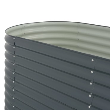 vidaXL Ζαρντινιέρα Υπερυψωμένη Γκρι 320x80x81 εκ. Γαλβανισμ. Χάλυβας