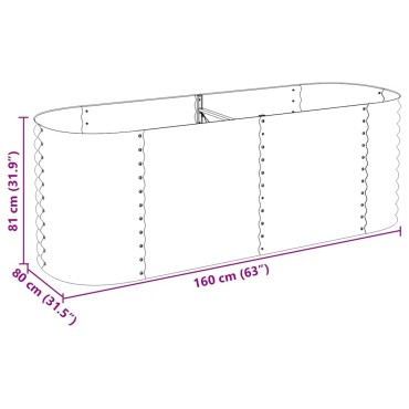 vidaXL Ζαρντινιέρα Υπερυψωμένη Γκρι 240x80x81 εκ. Γαλβανισμ. Χάλυβας