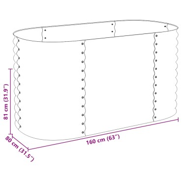 vidaXL Ζαρντινιέρα Υπερυψωμένη Γκρι 160x80x81 εκ. Γαλβανισμ. Χάλυβας