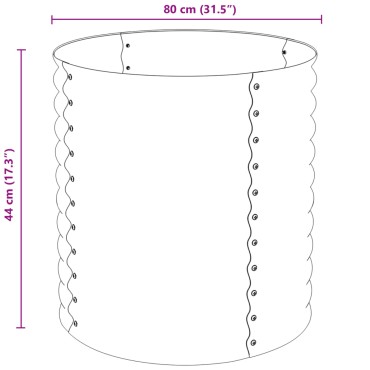 vidaXL Ζαρντινιέρα Υπερυψωμένη Γκρι 80x80x81 εκ. Γαλβανισμ. Χάλυβας