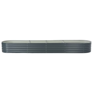 vidaXL Ζαρντινιέρα Υπερυψωμένη Γκρι 400x80x44 εκ. Γαλβανισμ. Χάλυβας