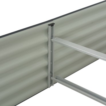 vidaXL Ζαρντινιέρα Υπερυψωμένη Γκρι 400x80x44 εκ. Γαλβανισμ. Χάλυβας