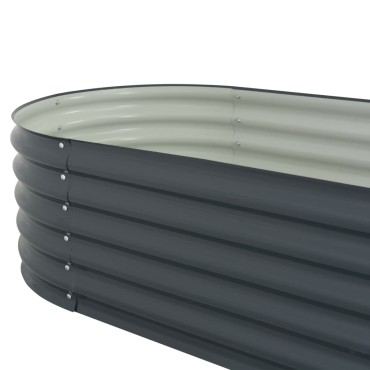 vidaXL Ζαρντινιέρα Υπερυψωμένη Γκρι 400x80x44 εκ. Γαλβανισμ. Χάλυβας