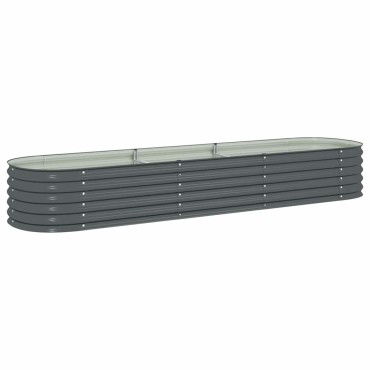 vidaXL Ζαρντινιέρα Υπερυψωμένη Γκρι 320x80x44 εκ. Γαλβανισμ. Χάλυβας