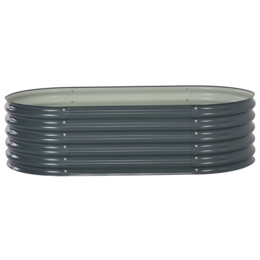 vidaXL Ζαρντινιέρα Υπερυψωμένη Γκρι 160x80x44 εκ. Γαλβανισμ. Χάλυβας