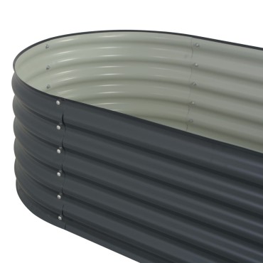 vidaXL Ζαρντινιέρα Υπερυψωμένη Γκρι 160x80x44 εκ. Γαλβανισμ. Χάλυβας