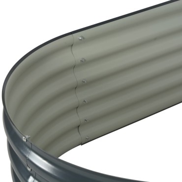 vidaXL Ζαρντινιέρα Υπερυψωμένη Γκρι 160x80x44 εκ. Γαλβανισμ. Χάλυβας
