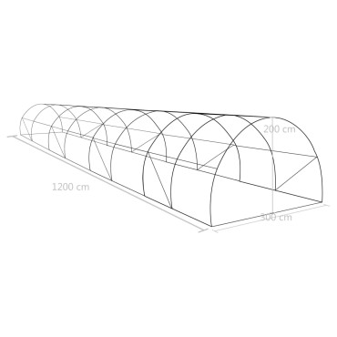 vidaXL Θερμοκήπιο 36 μ² 1200 x 300 x 200 εκ.