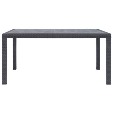 vidaXL Τραπέζι Κήπου Καφέ με Εμφάνιση Ρατάν 150x90x72cm Πλαστικό 1 τεμ.