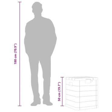 vidaXL Μπαούλο Αποθήκευσης Κήπου Ανοιχτό Γκρι 90 Λίτρα 42,5x44x50cm 1 τεμ.