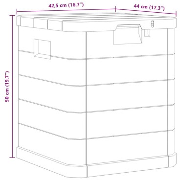 vidaXL Μπαούλο Αποθήκευσης Κήπου Ανοιχτό Γκρι 90 Λίτρα 42,5x44x50cm 1 τεμ.