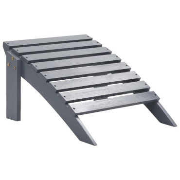 vidaXL Πολυθρόνα με Υποπόδιο Γκρι από Ξύλο 70x153x88cm 1 τεμ.