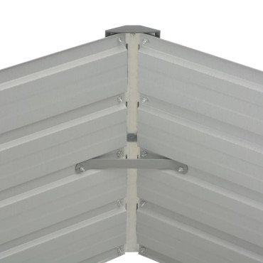 vidaXL Ζαρντινιέρα Ψηλή Καφέ 129 x 129 x 46 εκ. Γαλβανισμένος Χάλυβας