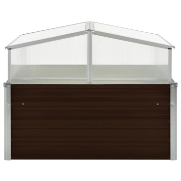 vidaXL Θερμοκήπιο Σπορείο Καφέ 100x100x85 εκ. από Γαλβανισμένο Χάλυβα