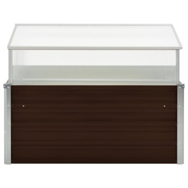vidaXL Θερμοκήπιο Σπορείο Καφέ 100x100x85 εκ. από Γαλβανισμένο Χάλυβα