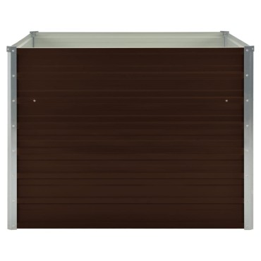 vidaXL Ζαρντινιέρα Ψηλή Καφέ 100 x 100 x 77εκ. από Γαλβανισμένο Χάλυβα