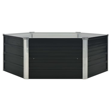 vidaXL Ζαρντινιέρα Ψηλή Ανθρακί 129x129x45 εκ. από Γαλβανισμένο Χάλυβα