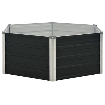 vidaXL Ζαρντινιέρα Ψηλή Ανθρακί 129x129x45 εκ. από Γαλβανισμένο Χάλυβα