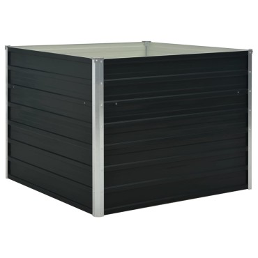 vidaXL Ζαρντινιέρα Ψηλή Ανθρακί 100x100x77 εκ. Γαλβανισμένος Χάλυβας