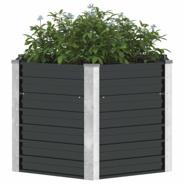 vidaXL Ζαρντινιέρα Υπερυψωμένη Ανθρακί 129x129x77 εκ. Γαλβαν. Χάλυβας