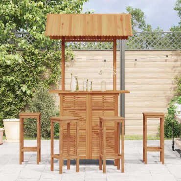 vidaXL Τραπέζι Μπαρ με Στέγαστρο Εξ. Χώρου 113x106x217cm Ξύλο Ακακίας 1 τεμ.