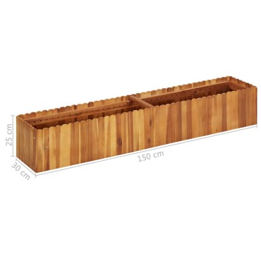 vidaXL Ζαρντινιέρα Υπερυψωμένη 150 x 30 x 25 εκ. Μασίφ Ξύλο Ακακίας