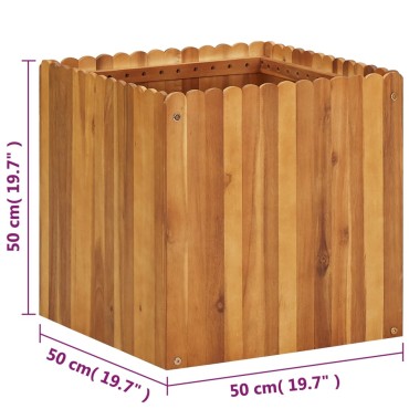 vidaXL Ζαρντινιέρα Υπερυψωμένη 50 x 50 x 50 εκ. από Μασίφ Ξύλο Ακακίας