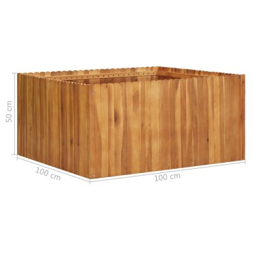 vidaXL Ζαρντινιέρα Υπερυψωμένη 100 x 100 x 50 εκ. Μασίφ Ξύλο Ακακίας