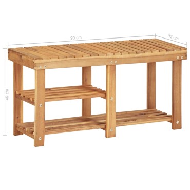 vidaXL Παπουτσοθήκη 90x32x46cm από Μασίφ Ξύλο Ακακίας