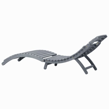 vidaXL Ξαπλώστρα Γκρι από Μασίφ Ξύλο Ακακίας 190x60x51cm 1 τεμ.
