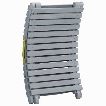 vidaXL Ξαπλώστρα Γκρι από Μασίφ Ξύλο Ακακίας 190x60x51cm 1 τεμ.