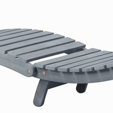 vidaXL Ξαπλώστρα Γκρι από Μασίφ Ξύλο Ακακίας 190x60x51cm 1 τεμ.