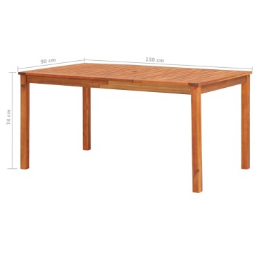 vidaXL Τραπέζι Κήπου 150x90x74cm από Μασίφ Ξύλο Ακακίας 1 τεμ.