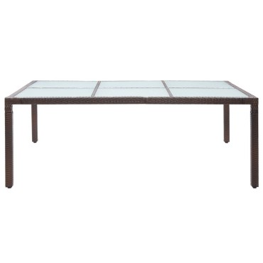 vidaXL Τραπεζαρία Εξωτερικού Χώρου Καφέ 200x150x74cm Συνθετ. Ρατάν 1 τεμ.