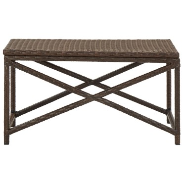 vidaXL Πάγκος Κήπου Καφέ από Συνθετικό Ρατάν 80x40x43cm