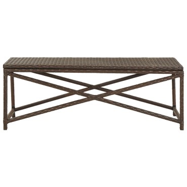 vidaXL Πάγκος Κήπου Καφέ από Συνθετικό Ρατάν 120x40x43cm