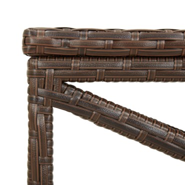 vidaXL Πάγκος Κήπου Καφέ από Συνθετικό Ρατάν 120x40x43cm