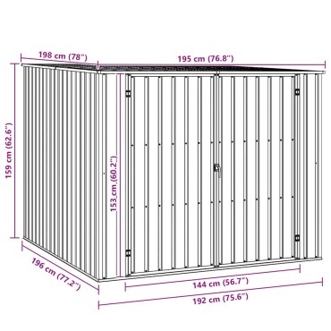 vidaXL Αποθήκη Κήπου Πράσινη 195x198x159 εκ. από Γαλβανισμένο Ατσάλι