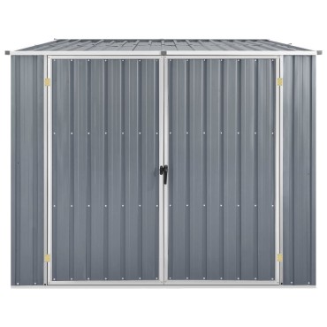 vidaXL Αποθήκη Κήπου Γκρι 195 x 198 x 159 εκ. από Γαλβανισμένο Ατσάλι