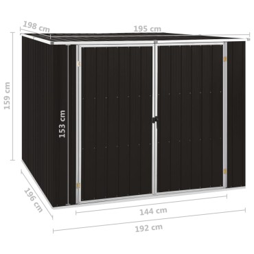 vidaXL Αποθήκη Κήπου Καφέ 195 x 198 x 159 εκ. από Γαλβανισμένο Ατσάλι