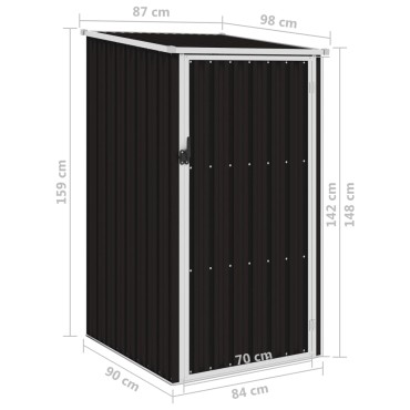 vidaXL Αποθήκη Κήπου Καφέ 87 x 98 x 159 εκ. από Γαλβανισμένο Ατσάλι