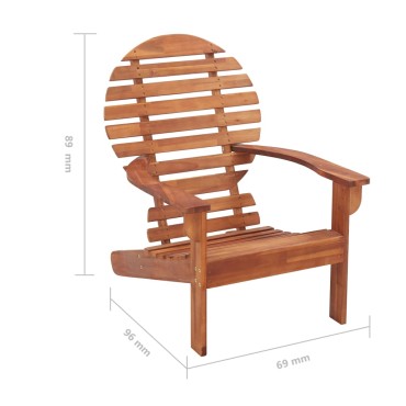 vidaXL Καρέκλα Adirondack από Μασίφ Ξύλο Ακακίας 69x96x89cm 1 τεμ.